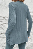 Open Front Knit Top with Pockets
