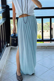 Draped Maxi Skirt with Slit