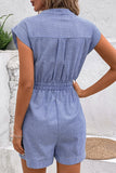Button-Front Striped Romper