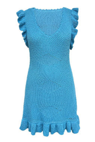 Ruffled Knit Casual Dress