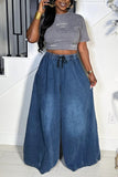 Stylish Wide-Leg Denim Pants