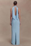 Polka Dot Halter Evening Dress