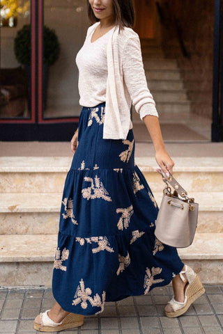 Elegant Floral Maxi Skirt