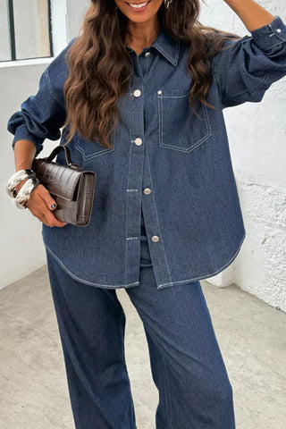 Chic Button-Front Pants Set