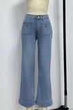 High-Waist Straight-Leg Jeans