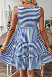 Sleeveless Tiered Striped Dress