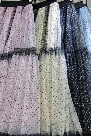 Layered Mesh Maxi Skirt