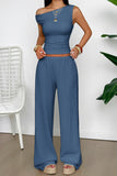 Off-Shoulder Top and Wide-Leg Pants Set
