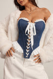 Lace-Up Denim Corset Tank