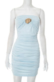 Strapless Ruched Casual Dress