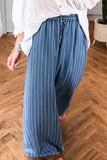 Stripe-Patterned Casual Pants