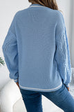 V-Neck Cable Knit Sweater
