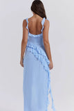 Ruffle Trim Asymmetric Dress