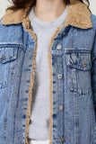 Casual Faux Shearling Lined Denim Jacket