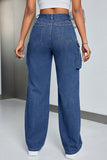Cargo Pocket Straight-Leg Jeans