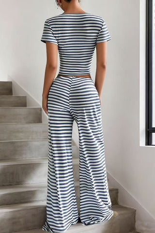 Striped Long-Sleeve Pants Set