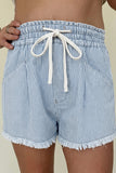 Striped Elastic-Waist Casual Shorts