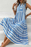Sleeveless Geometric Print Casual Dress