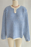 Striped Button-Front Sweater