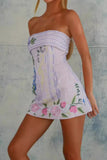 Strapless Floral Mini Dress