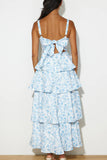 Tiered Floral Evening Gown