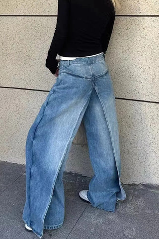 Stylish Wide-Leg Denim Jeans