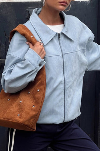 Zipper-Front Casual Jacket