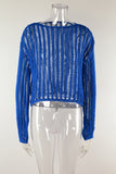 Open-Knit Long Sleeve Blouse
