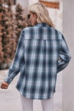 Plaid Button-Front Blouse
