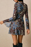 Floral and Print Patterned Casual Dress