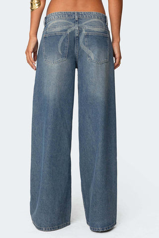 Wide-Leg Straight Jeans