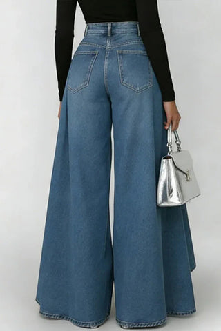 Wide-Leg High-Waisted Jeans