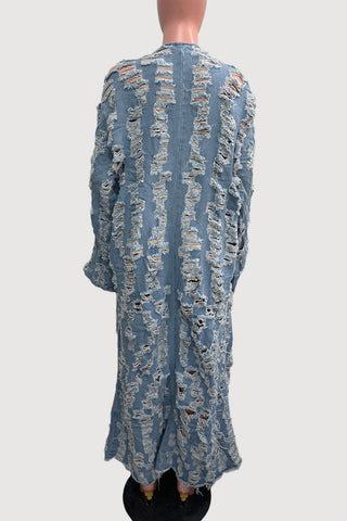 Long Textured Cape Coat