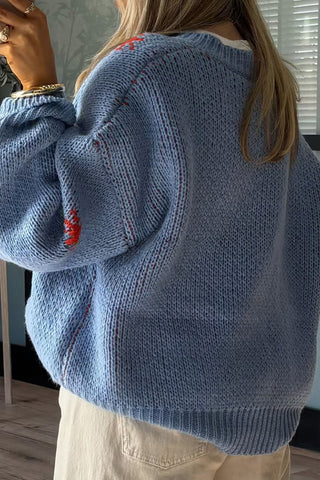 Oversized Graphic Knit Sweater