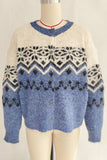Button-Up Nordic Pattern Cardigan