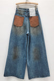 Wide-Leg Denim Straight Jeans