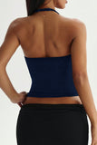 Halter Neck Ruched Tank Top