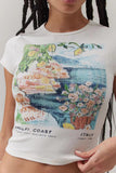 Scenic Print Fitted T-Shirt