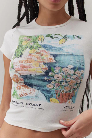 Scenic Print Fitted T-Shirt