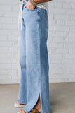 Split-Hem Straight Jeans