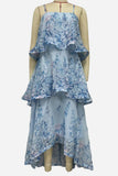 Layered Ruffle Floral Maxi Dress