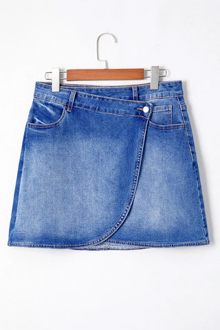Wrapped Crossed Waist Mini Skirt