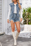 Button-Front Denim Vest