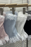 Lace Trim Corset Tank Top