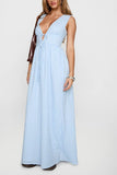 Sleeveless Tie-Front Maxi Dress