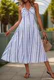 Halter Neck Sundress with Geometric Pattern
