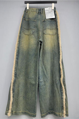Wide-Leg Straight Jeans with Premium Trim