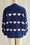 Cozy Heart Pattern Knit Sweater