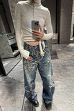 Embellished Straight-Leg Jeans