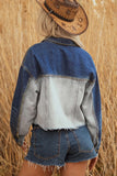 Color Block Distress Denim Jacket